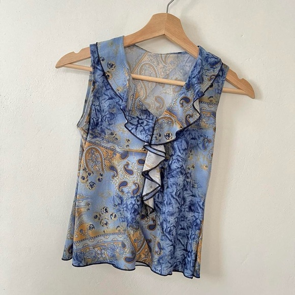 Blue Ruffle Top - Picture 3 of 5